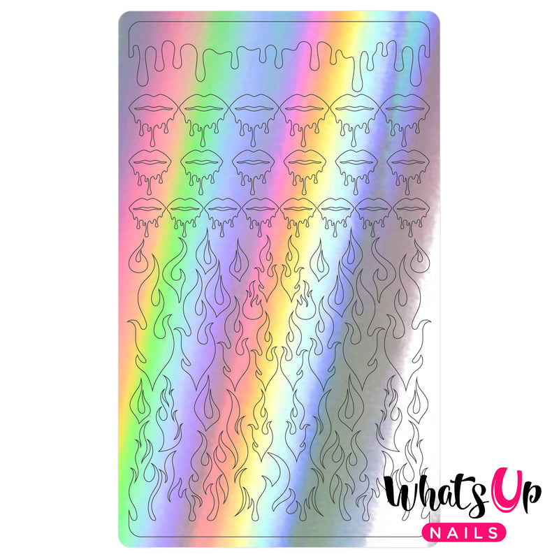 Whats Up Nails - Dripping Flames Stickers (Holo) - Daily Charme Collaboration