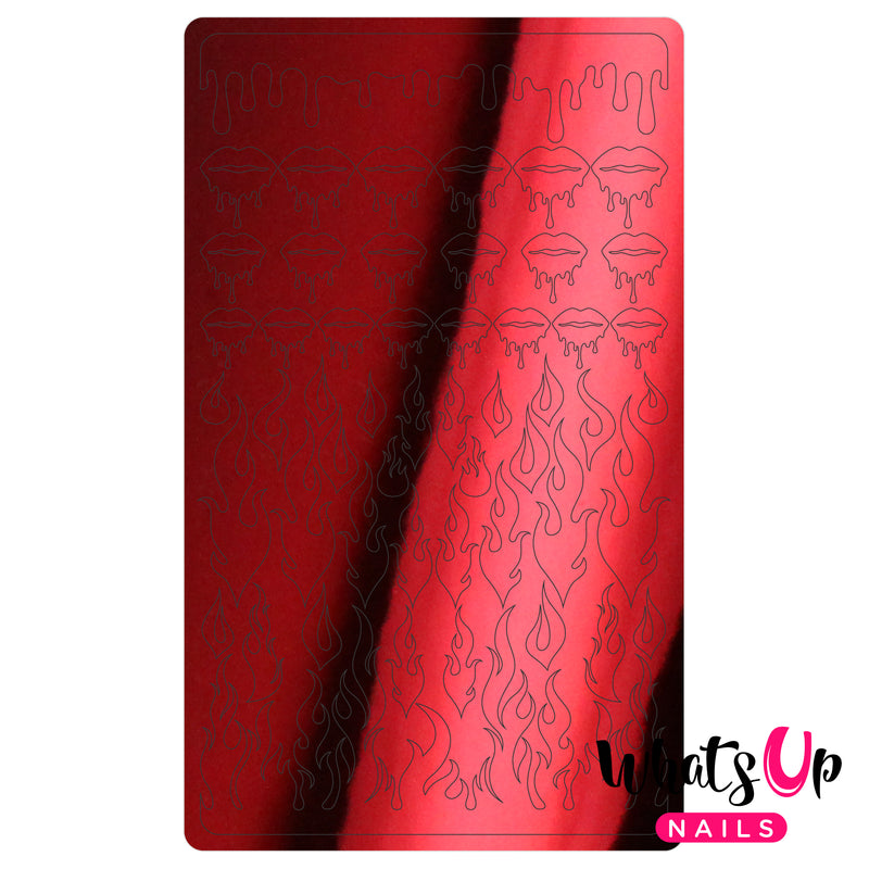 Whats Up Nails - Dripping Flames Stickers (Red) - Daily Charme Collaboration