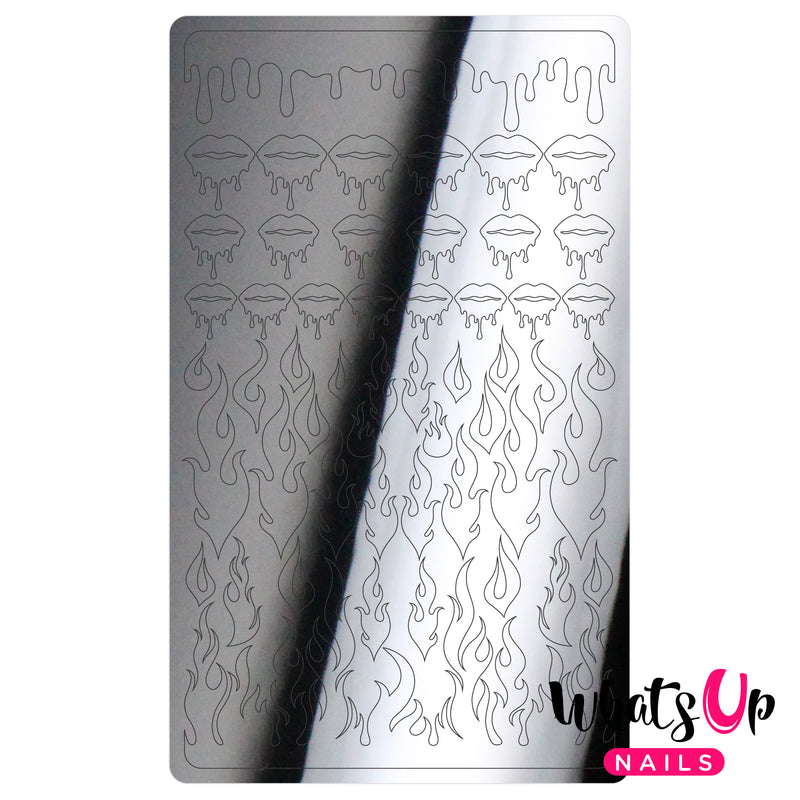 Whats Up Nails - Dripping Flames Stickers (Silver) - Daily Charme Collaboration