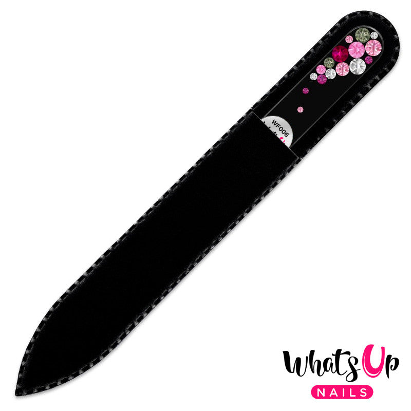 Whats Up Nails - Glass Nail File Bubbles Black Pink