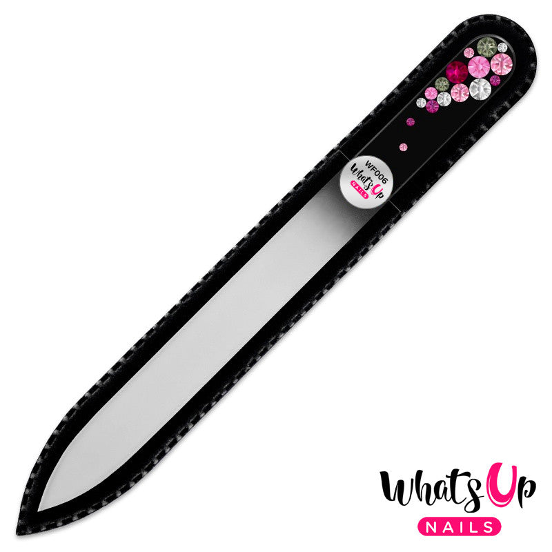 Whats Up Nails - Glass Nail File Bubbles Black Pink