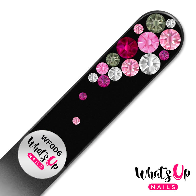Whats Up Nails - Glass Nail File Bubbles Black Pink