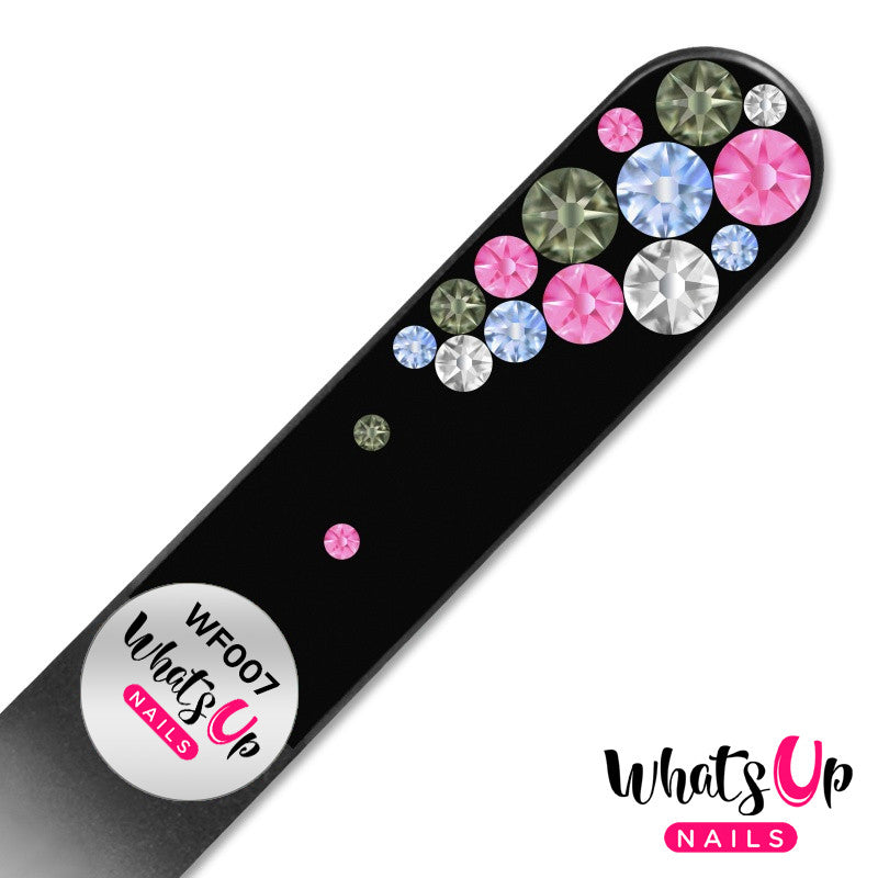 Whats Up Nails - Glass Nail File Bubbles Black Light Sapphire
