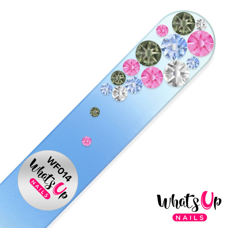 Whats Up Nails - Glass Nail File Bubbles Color Light Sapphire