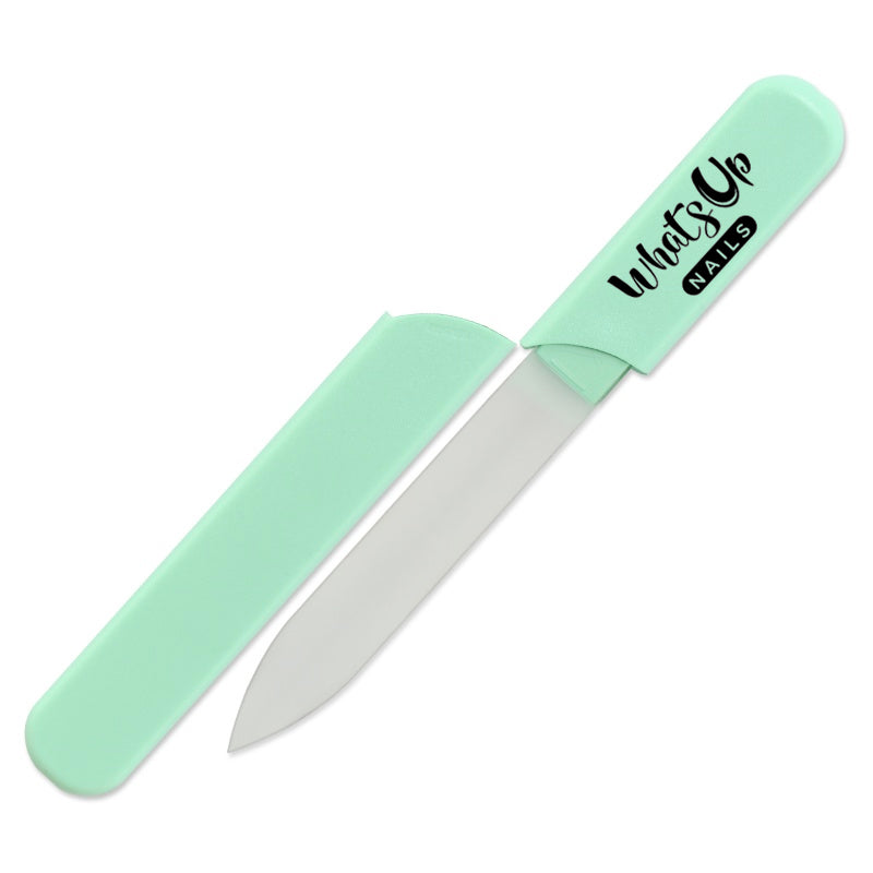 Whats Up Nails - Glass Nail File in Mint Hard Case