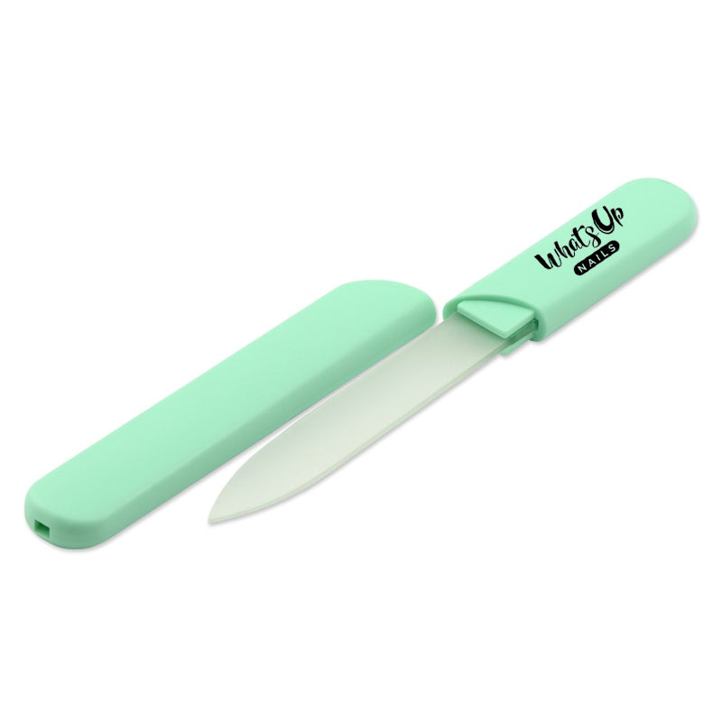 Whats Up Nails - Glass Nail File in Mint Hard Case