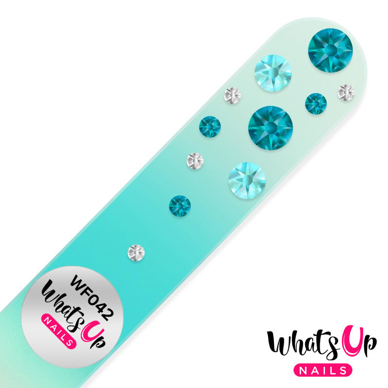 Whats Up Nails - Glass Nail File Waterfall Color Blue Zircon