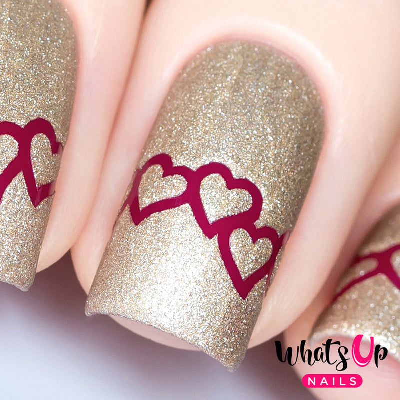Whats Up Nails - Heart Chain Stencils