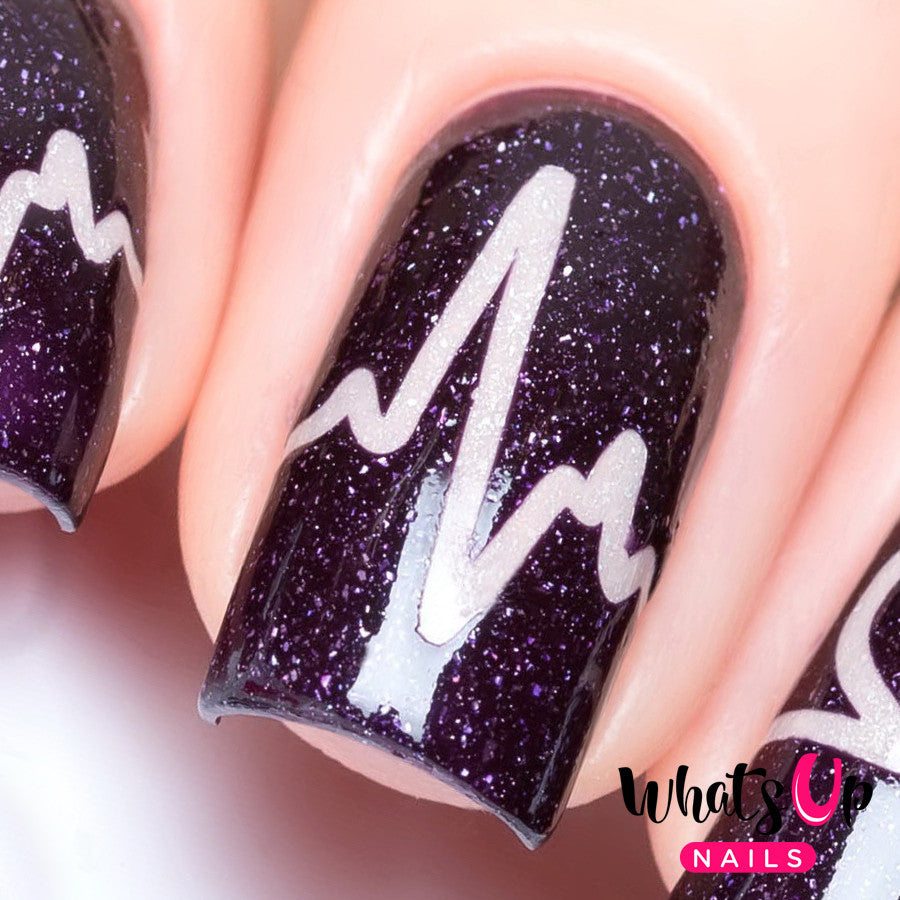 Whats up nails - heartbeat stencils