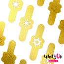 Whats Up Nails - Jolly Snowflakes Stencils, Gold