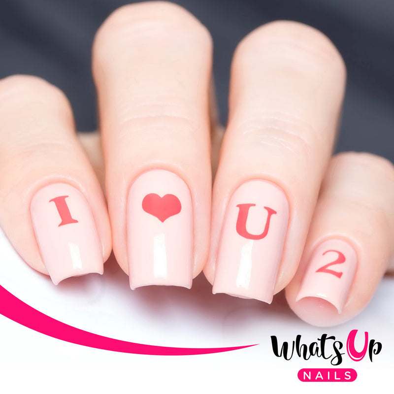 Whats Up Nails - Love Letters Stencils