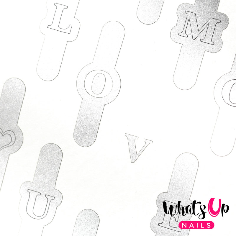 Whats Up Nails - Love Letters Stencils