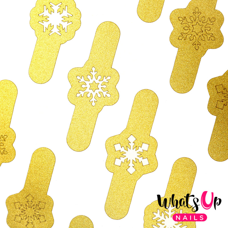 Whats Up Nails - Merry Snowflakes Stencils, Gold