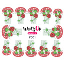 Whats Up Nails - P001 Strawberry Fancy, White Water Decals