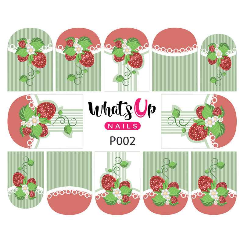 Whats Up Nails - P002 Strawberry Fancy, Green Water Decals