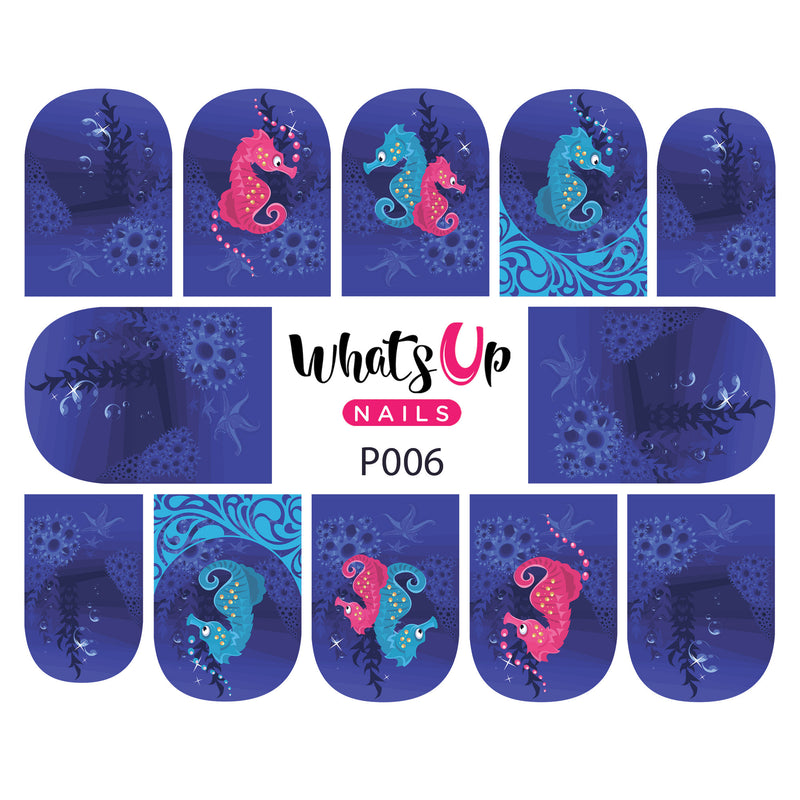Whats Up Nails - P006 I Sea Horses Water Decals