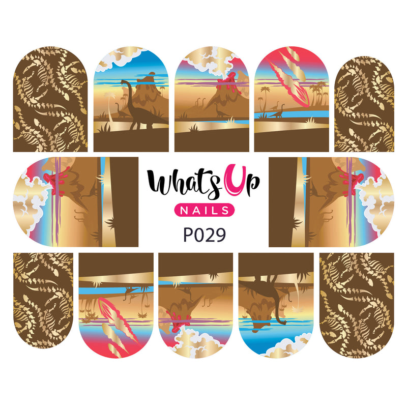 Whats Up Nails - P029 Prehistoric Times Water Decals