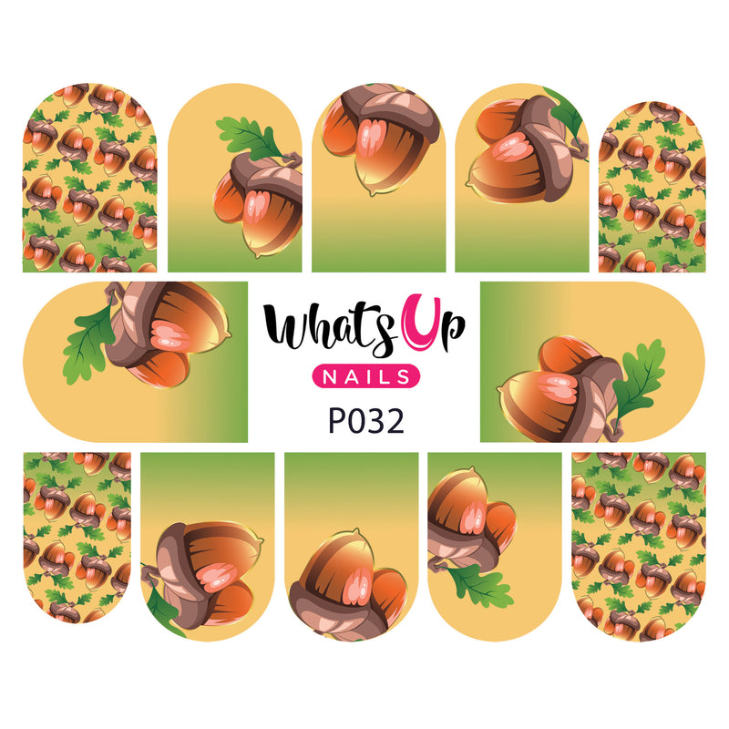Whats Up Nails - P032 Feelin' Nutty Water Decals