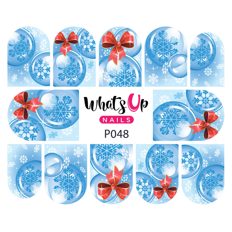 Whats Up Nails - P048 Chillin' Snowflakes Water Decals