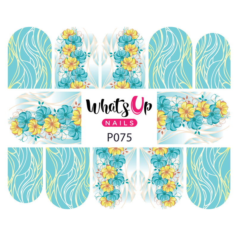 Whats Up Nails - P075 Floral Strands Water Decals (Discontinued)