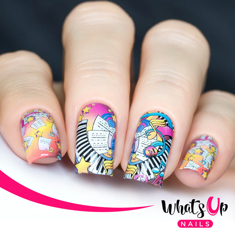 Whats Up Nails - P099 Play That Music Water Decals